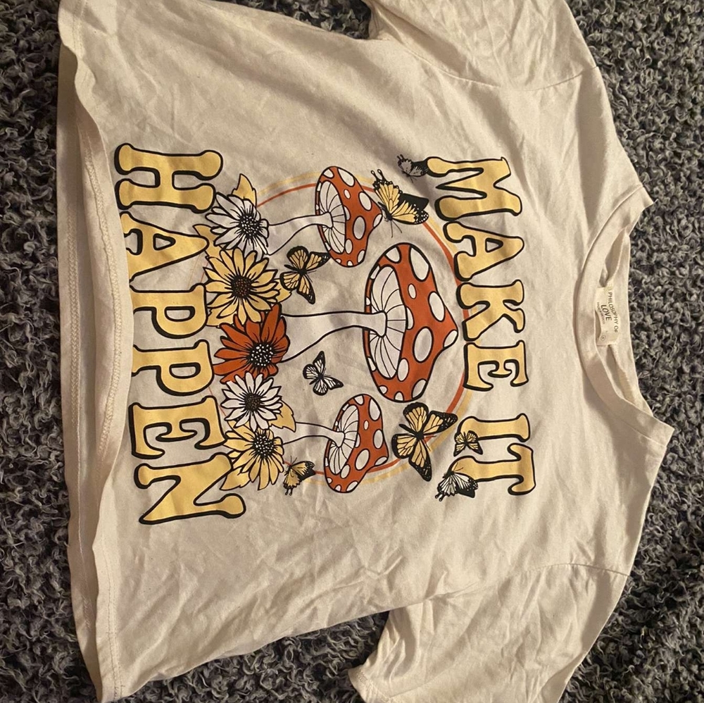 "MAKE IT HAPPEN" trippy crop top